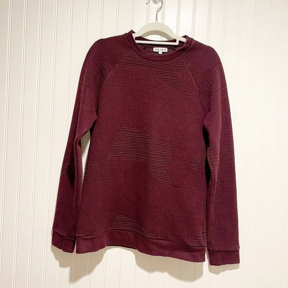 Reiss Purple Quilted Pullover Size Medium - Picture 1 of 6